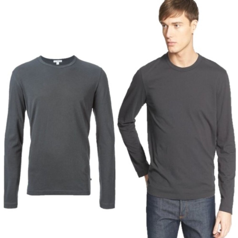 James Perse Long Sleeve Crewneck TShirt Grey NWT